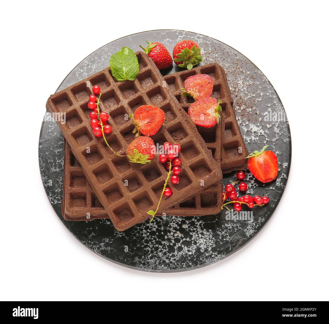Traditional belgian waffles berries Cut Out Stock Images & Pictures - Alamy