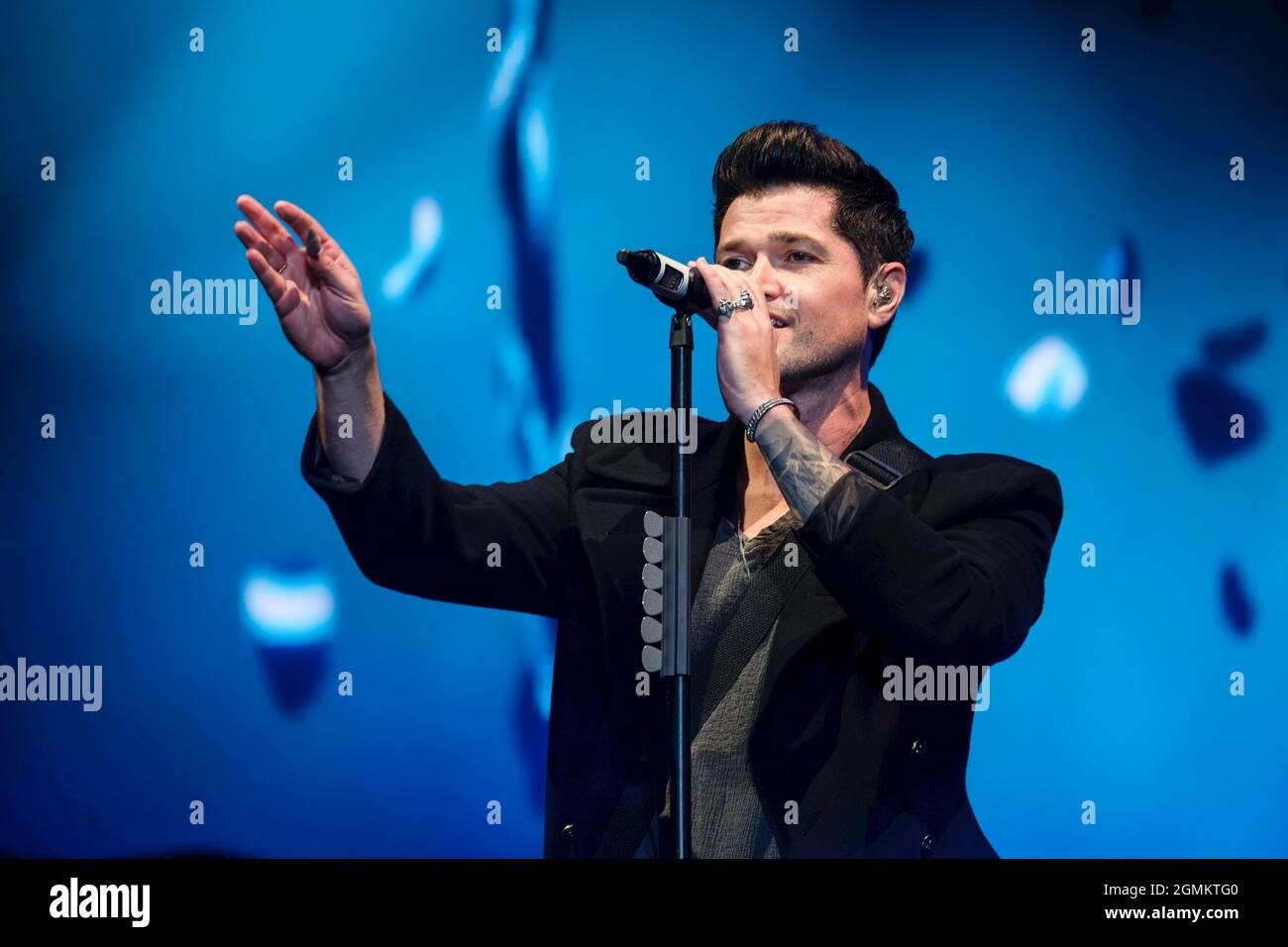 Newport, UK. 19th Sep, 2021. Daniel John Mark Luke O'Donoghue known as Danny Donoghue, former coach on television talent show The Voice, Irish singer, songwriter and vocalist of The Script performs live on stage at the Isle of Wight festival. (Photo by Dawn Fletcher-Park/SOPA Images/Sipa USA) Credit: Sipa USA/Alamy Live News Stock Photo