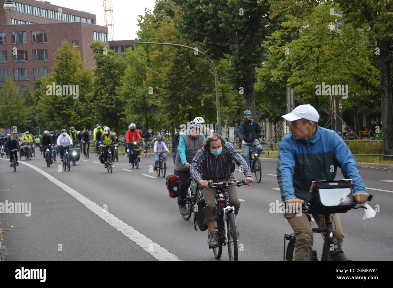 Bicycle demonstration in Prenzlauer Berg, Berlin, Germany - September 19, 2021. Stock Photo