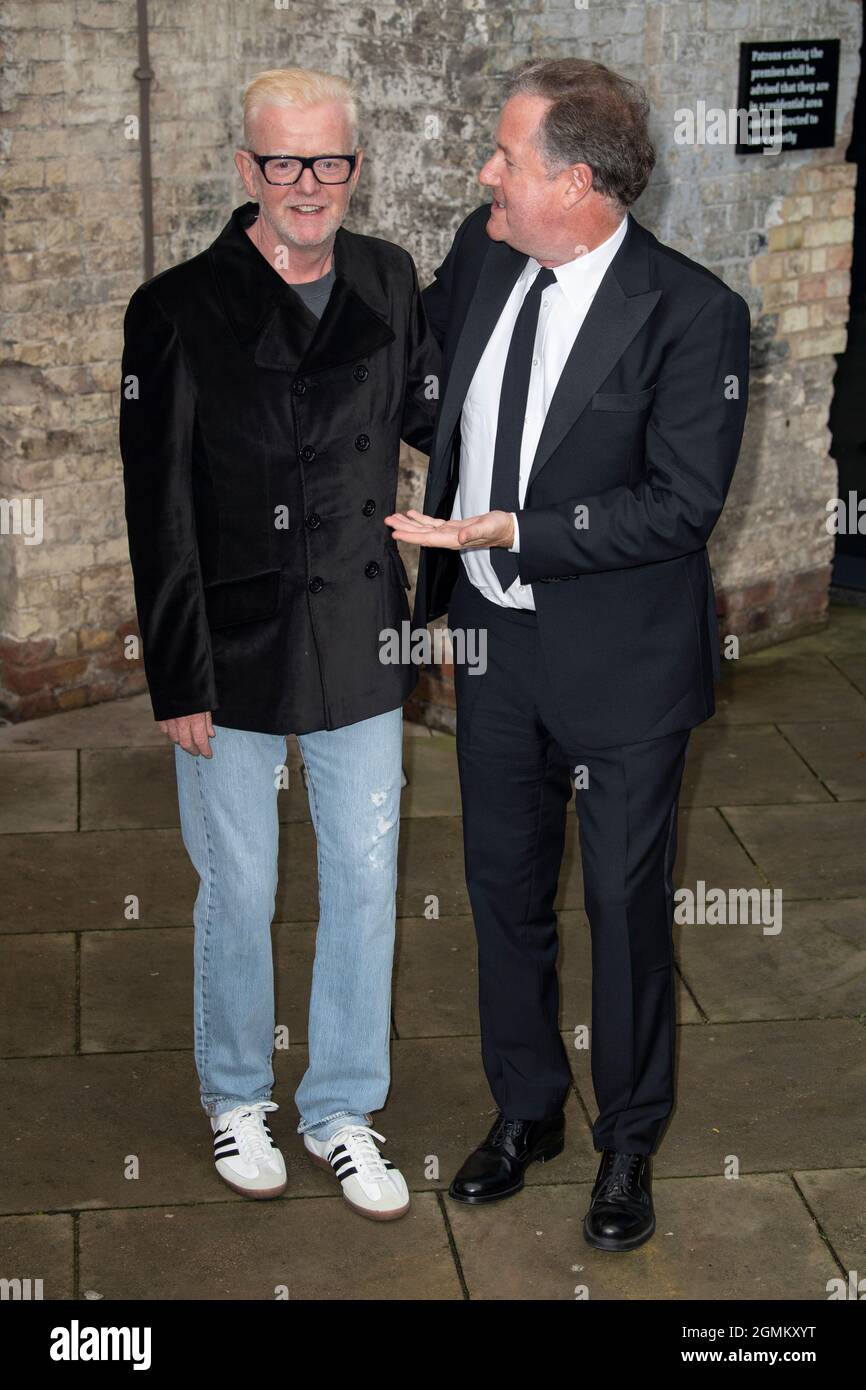 Chris Evans and Piers attend the Sun's Who Cares Wins Awards