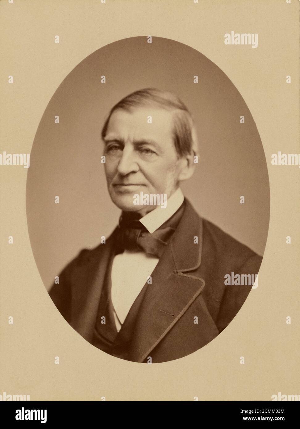 Ralph Waldo Emerson (1803-1882), American Essayist, Lecturer, Poet and Leader of the Transcendentalist Movement, head and shoulders Portrait, Frederick Gutekunst, 1875 Stock Photo