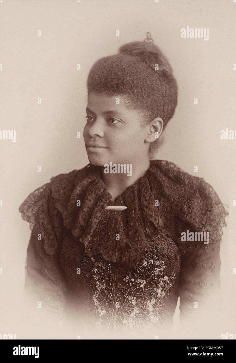 Ida B. Wells-Barnett (1862-1931), African American Journalist, Civil rights Leader and one of the the Founders of the National Association for the Advancement of Colored People (NAACP), head and shoulders Portrait, Chicago, Illinois, USA, Sallie E. Garrity, 1893 Stock Photo