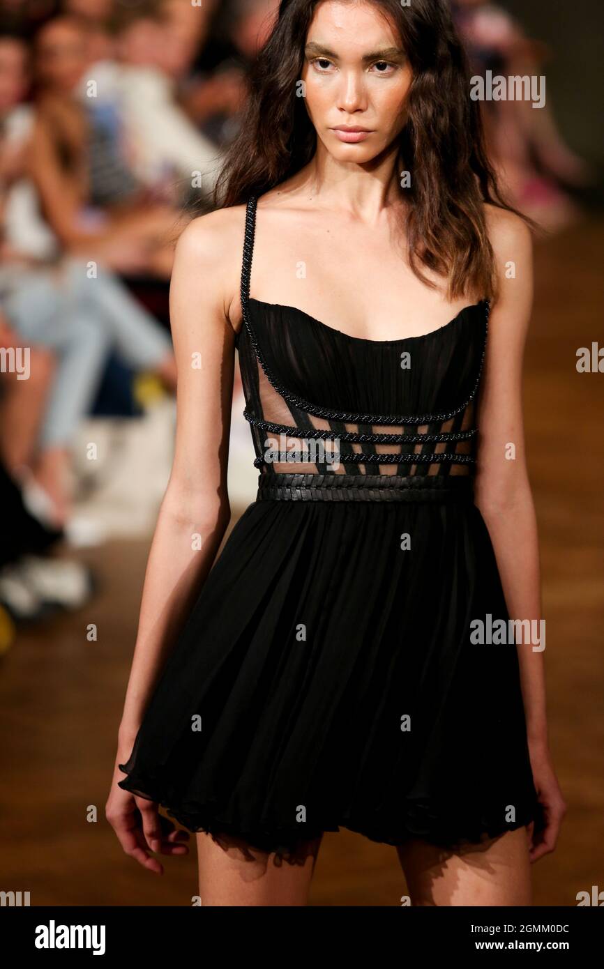 A model on the catwalk at the AADNEVIK Spring Summer 2022 show at The Royal  Horseguards, Whitehall as part of London Fashion Week. Picture date: Sunda  Stock Photo - Alamy