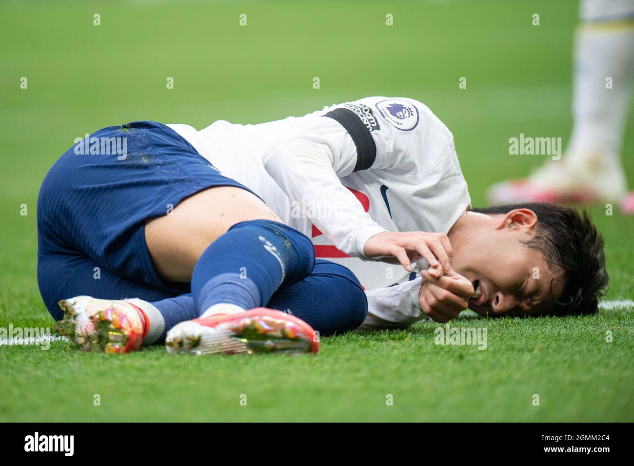 Injured Son Heung Min During The Premier League Match Between Tottenham