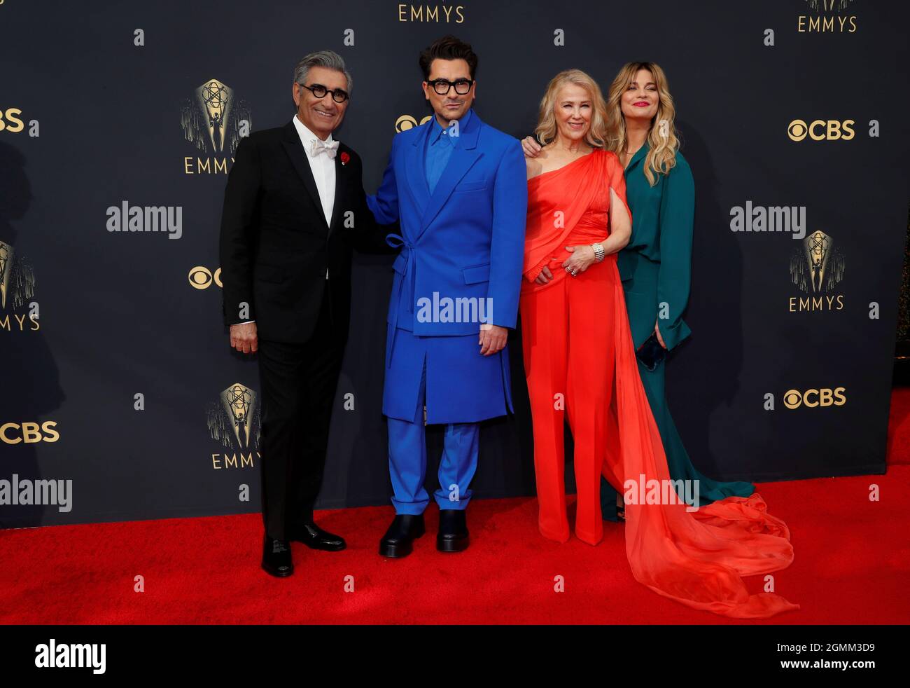 Cast members of "Schitt's Creek" Dan Levy, Eugene Levy, Catherine O