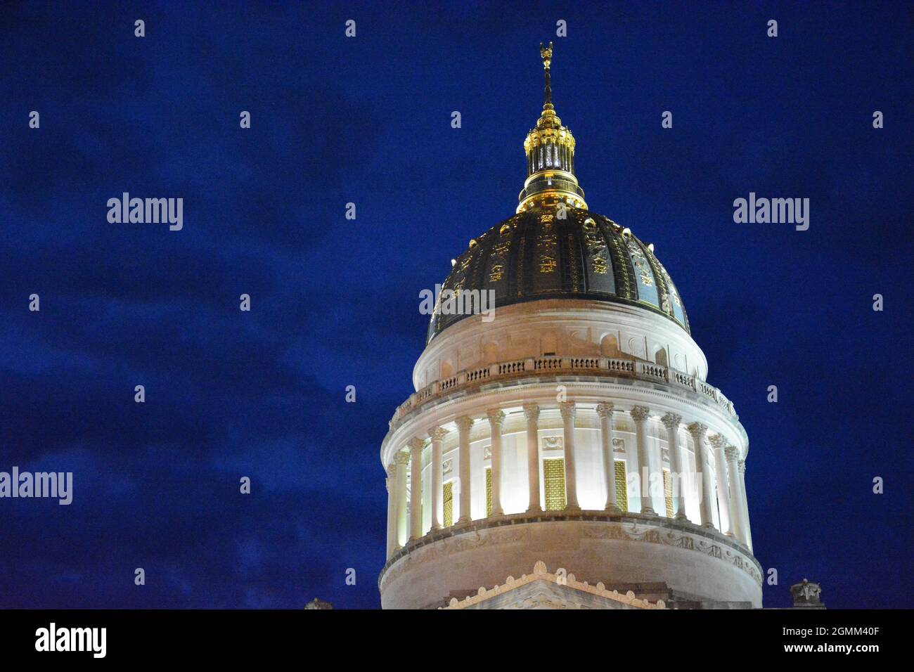 The dome to the West Virginia Capitol Building in Charleston. Stock Photo