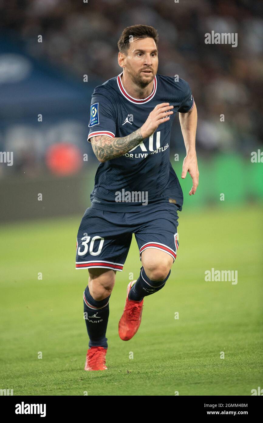 Leo Messi of Paris Saint-Germain in action during the Ligue 1 Uber