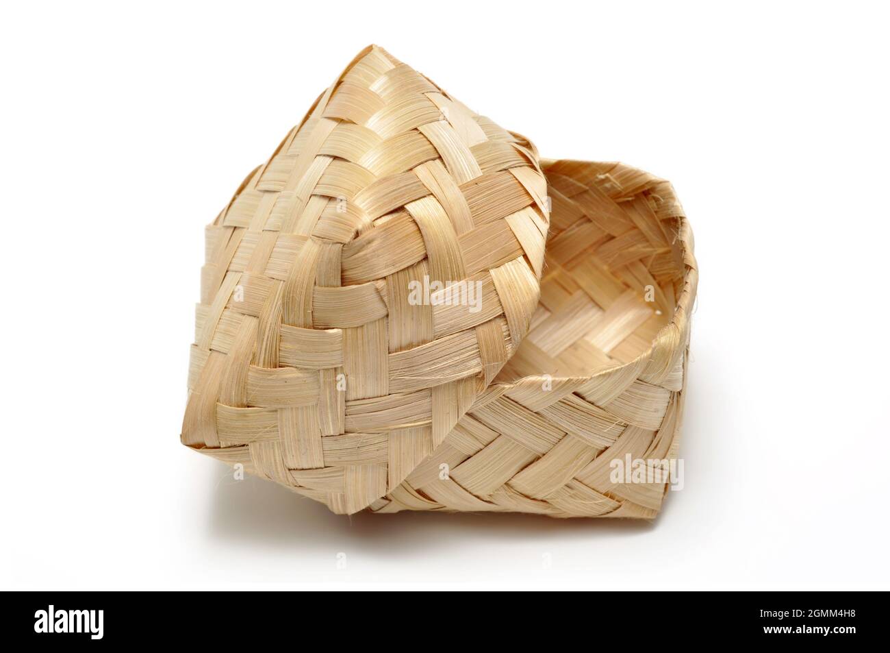 Traditional containers made of bamboo white background studio shoot