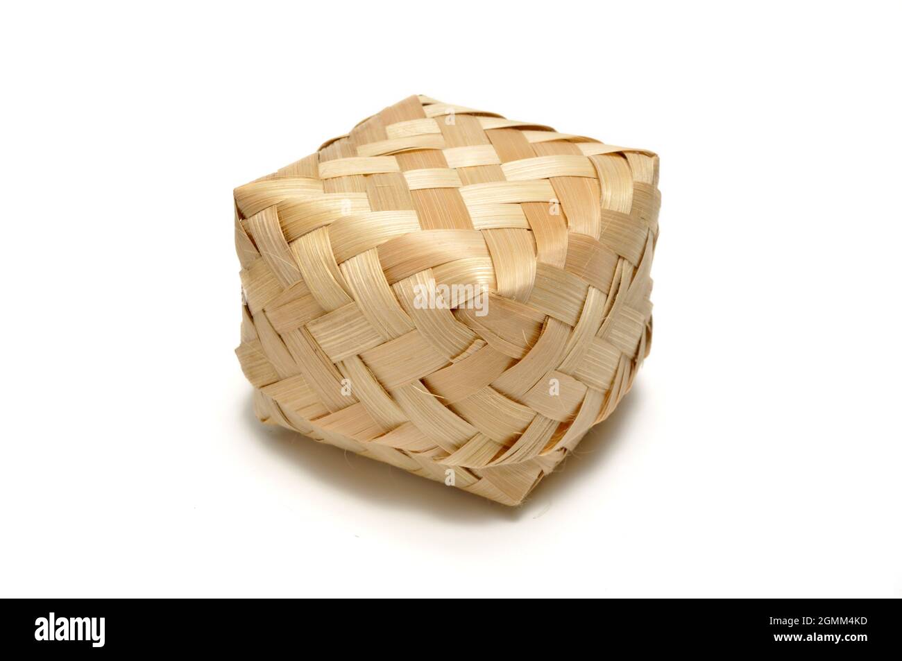 Traditional containers made of bamboo white background studio shoot ...