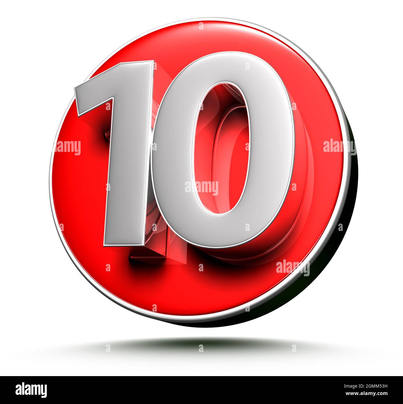 3D illustration Numbers 10 stainless isolated on a white background