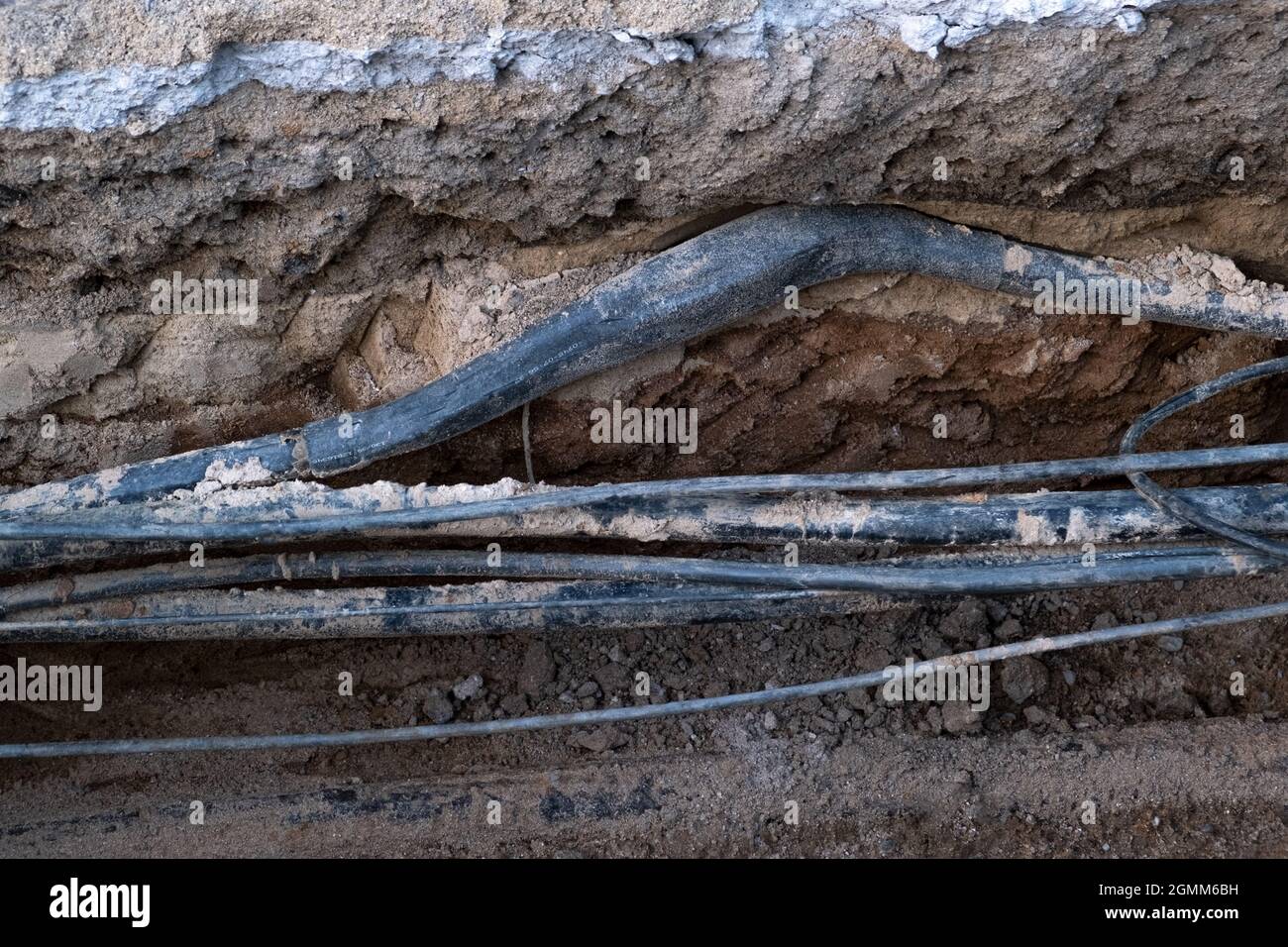 electric and highspeed Network cables are buried underground