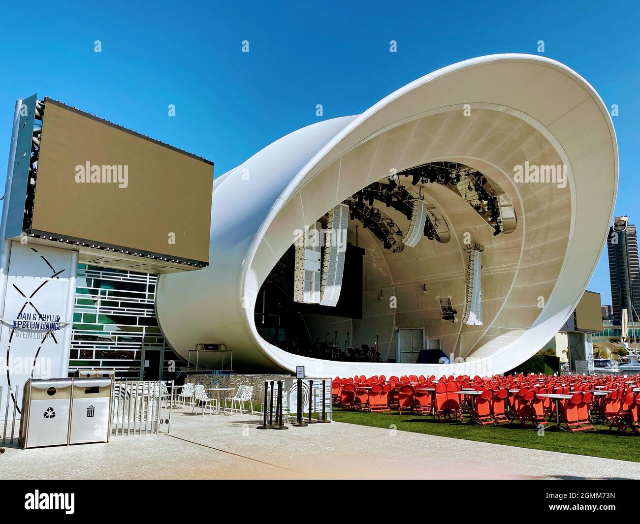 SAN DIEGO, CA  9-19-2021: Views of the Rady Shell concert venue at Jacobs Park in the Embarcadero Marina Stock Photo