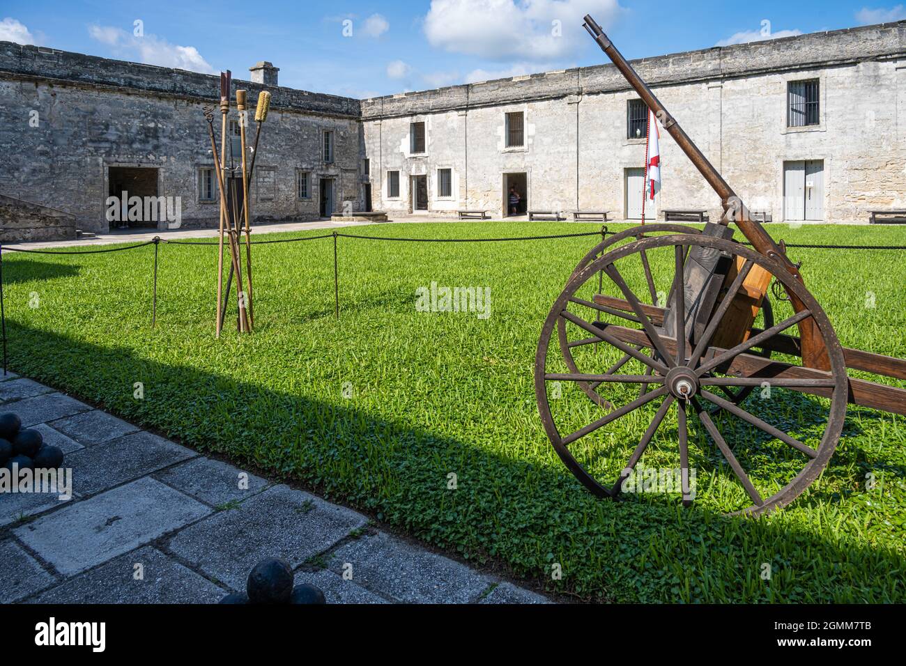 Castillo de San Marcos Plaza de Armas courtyard (or parade ground) within the oldest masonry fort in the continental United States, in St. Augustine. Stock Photo