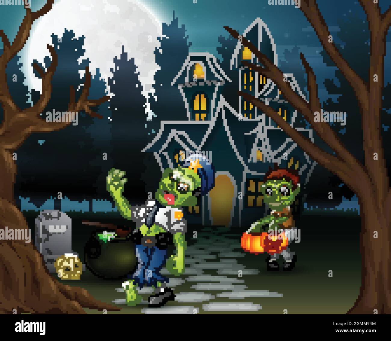 Cartoon of two zombie in front of the haunted house Stock Vector Image & Art - Alamy Cartoon of two zombie in front of the haunted house Stock Vector Image & Art - Alamy