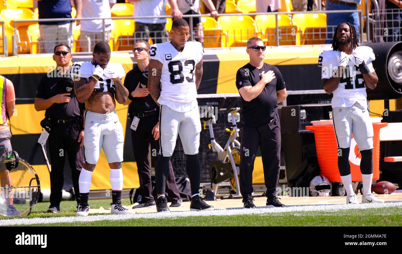 September 19th, 2021: T.J. Watt #90 during the Pittsburgh Steelers vs Las  Vegas Raiders game at Heinz Field in Pittsburgh, PA. Jason Pohuski/CSM  Stock Photo - Alamy