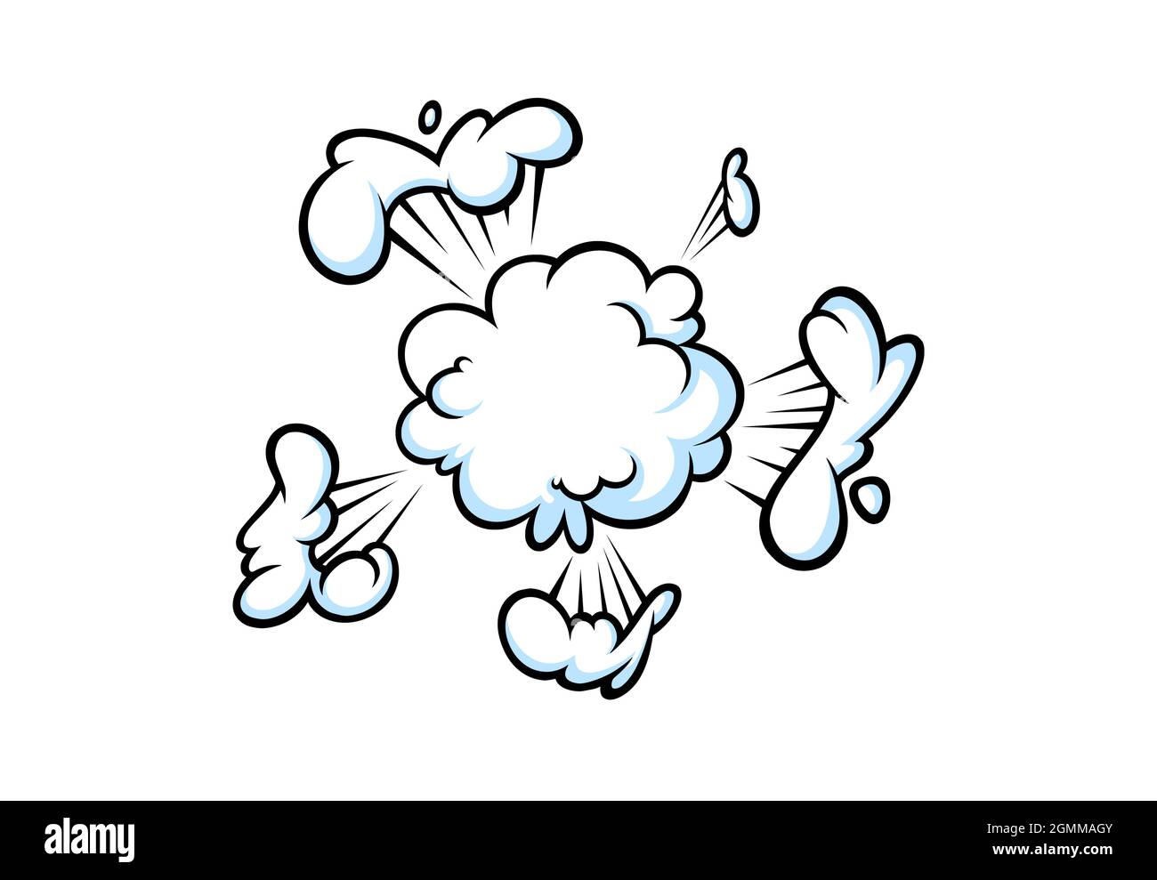 Speed hand drawn fast motion clouds, smoke blast or puff cloud