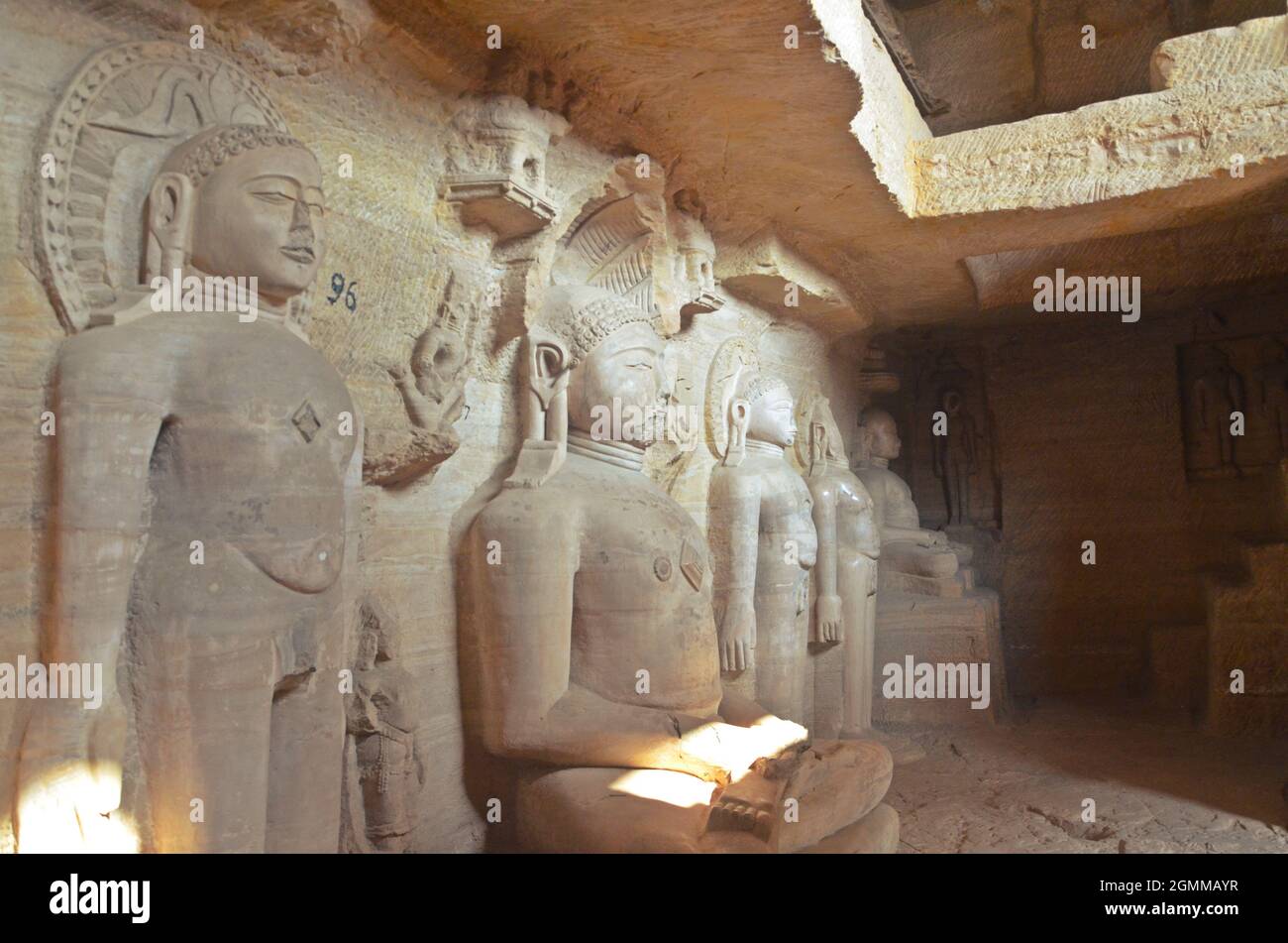 gopachal parvat jain temple gwalior Stock Photo