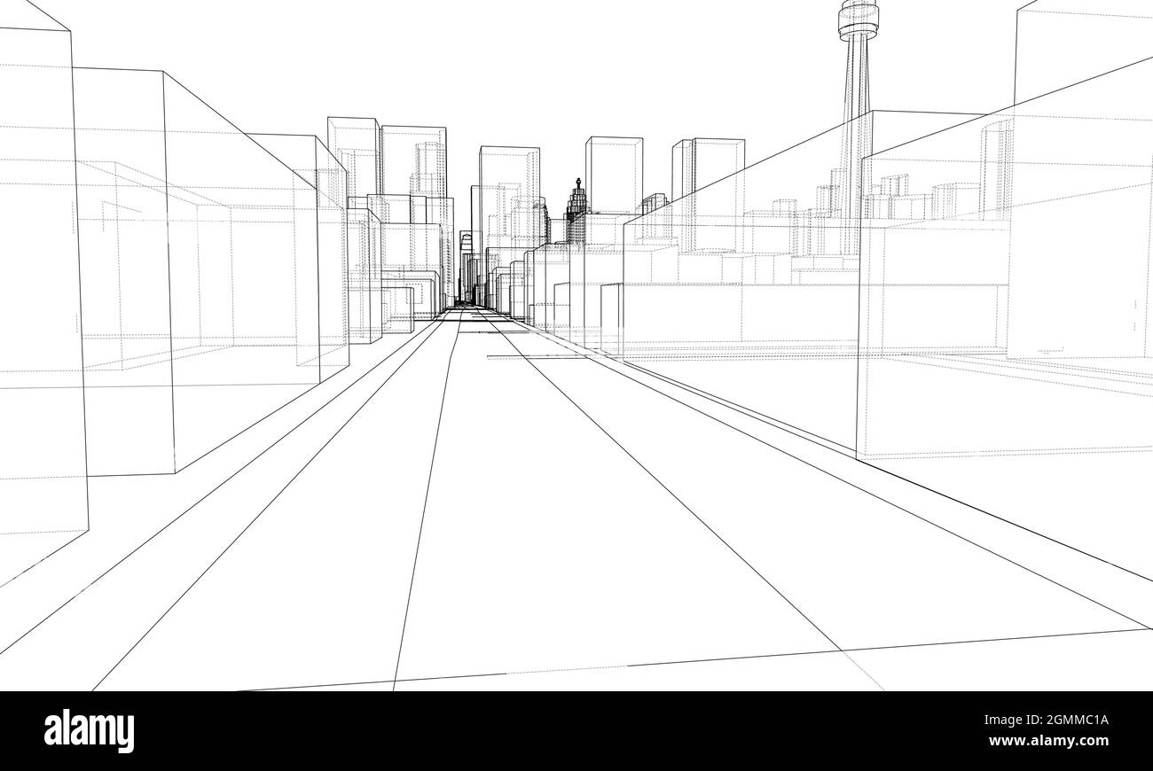 Vector 3d urban landscape. Buildings and roads Stock Vector Image & Art ...
