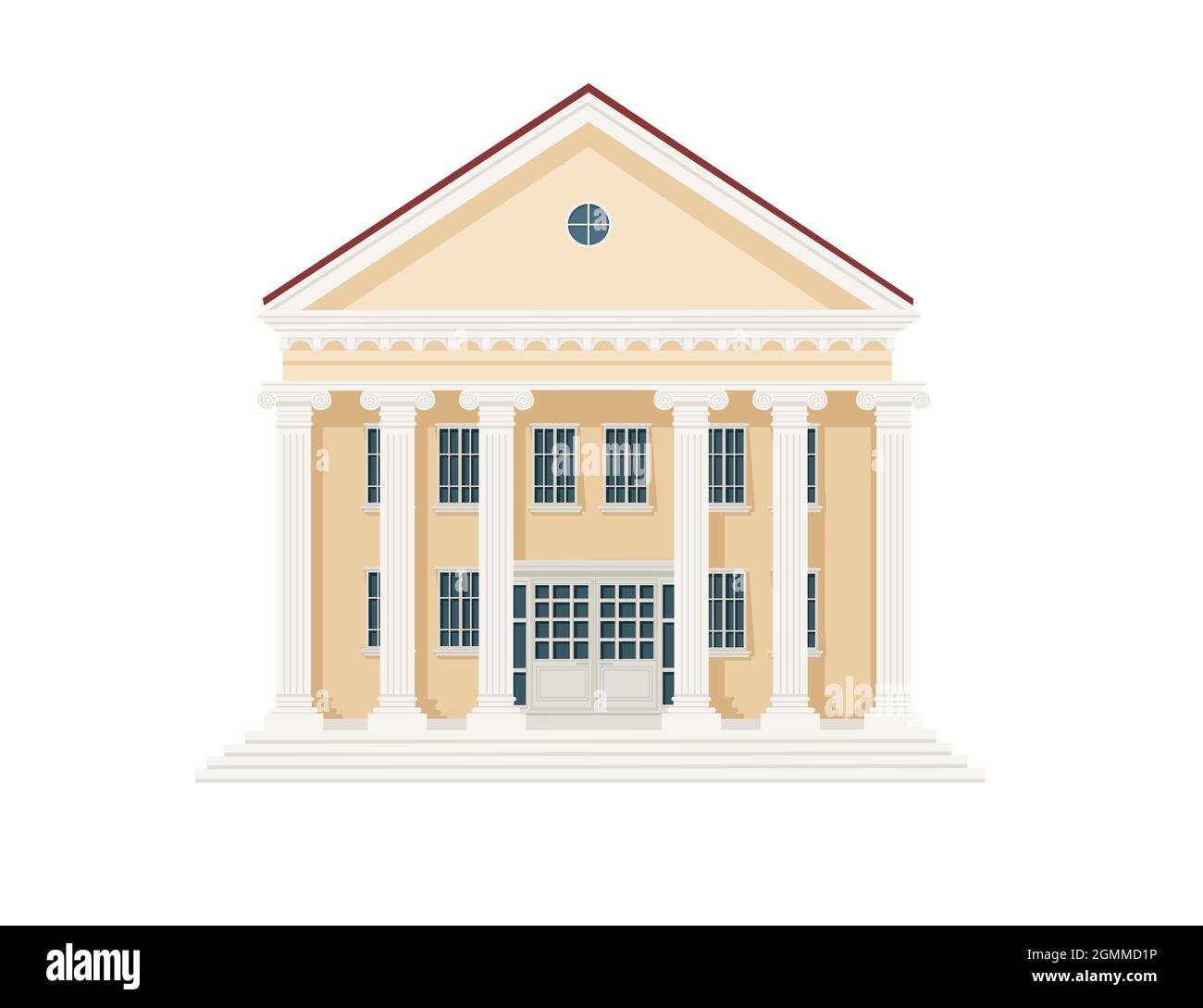 Beige color classic USA architecture government building with pillars
