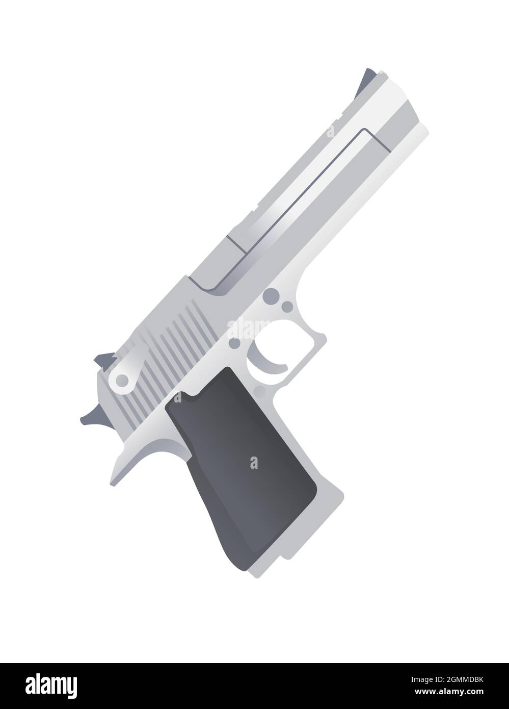 Modern handgun Desert Eagle pistol vector illustration on white background Stock Vector