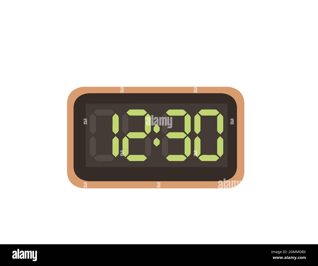 Modern alarm clock with digital display and green numbers vector  illustration on white background Stock Vector Image & Art - Alamy