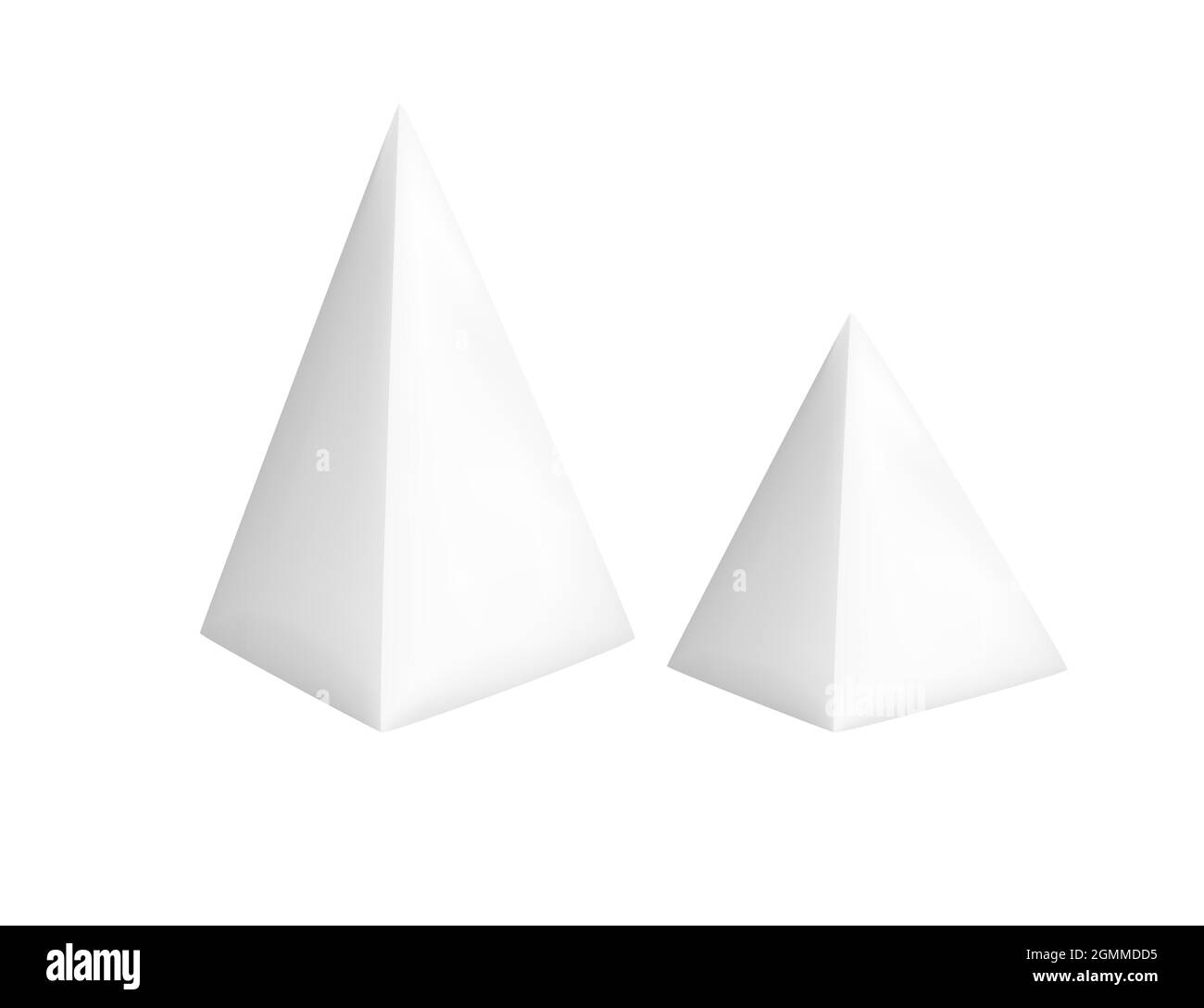 Matte white pyramid geometry figure for teaching in school vector illustration on white background Stock Vector