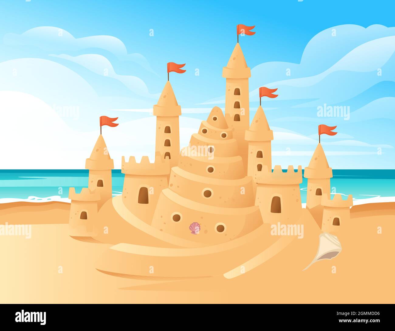 Building A Sandcastle Clipart
