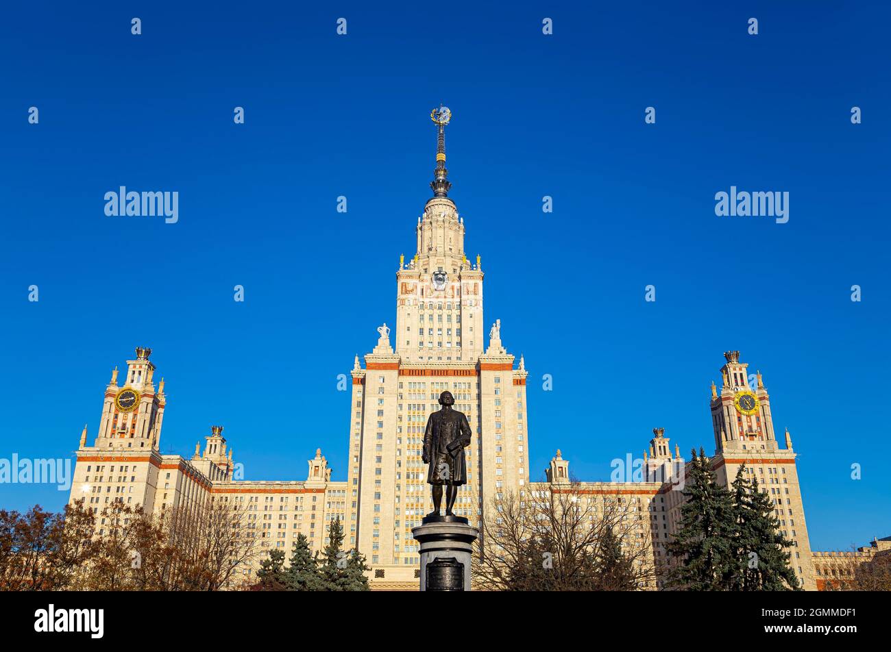 The Main building of Lomonosov Moscow State University on Sparrow Hills ...