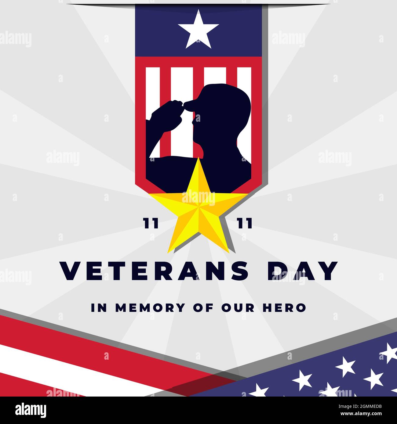 flat design veterans day concept vector illustration Stock Vector Image ...