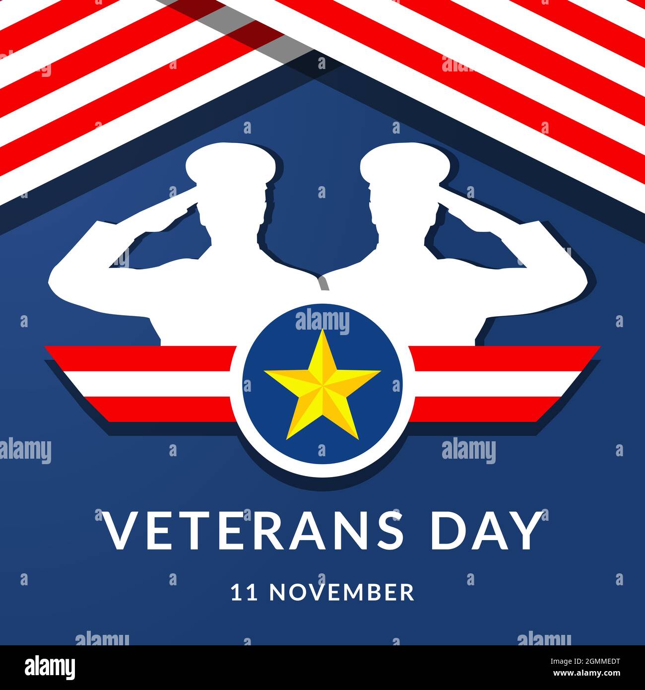 veterans day design with two soldier saluting. 11 november Stock Vector ...