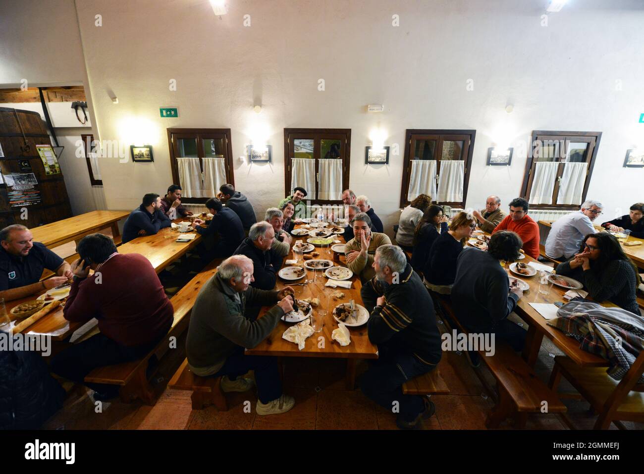 Sagardotegia a traditional cider house in the Basque country in Spain