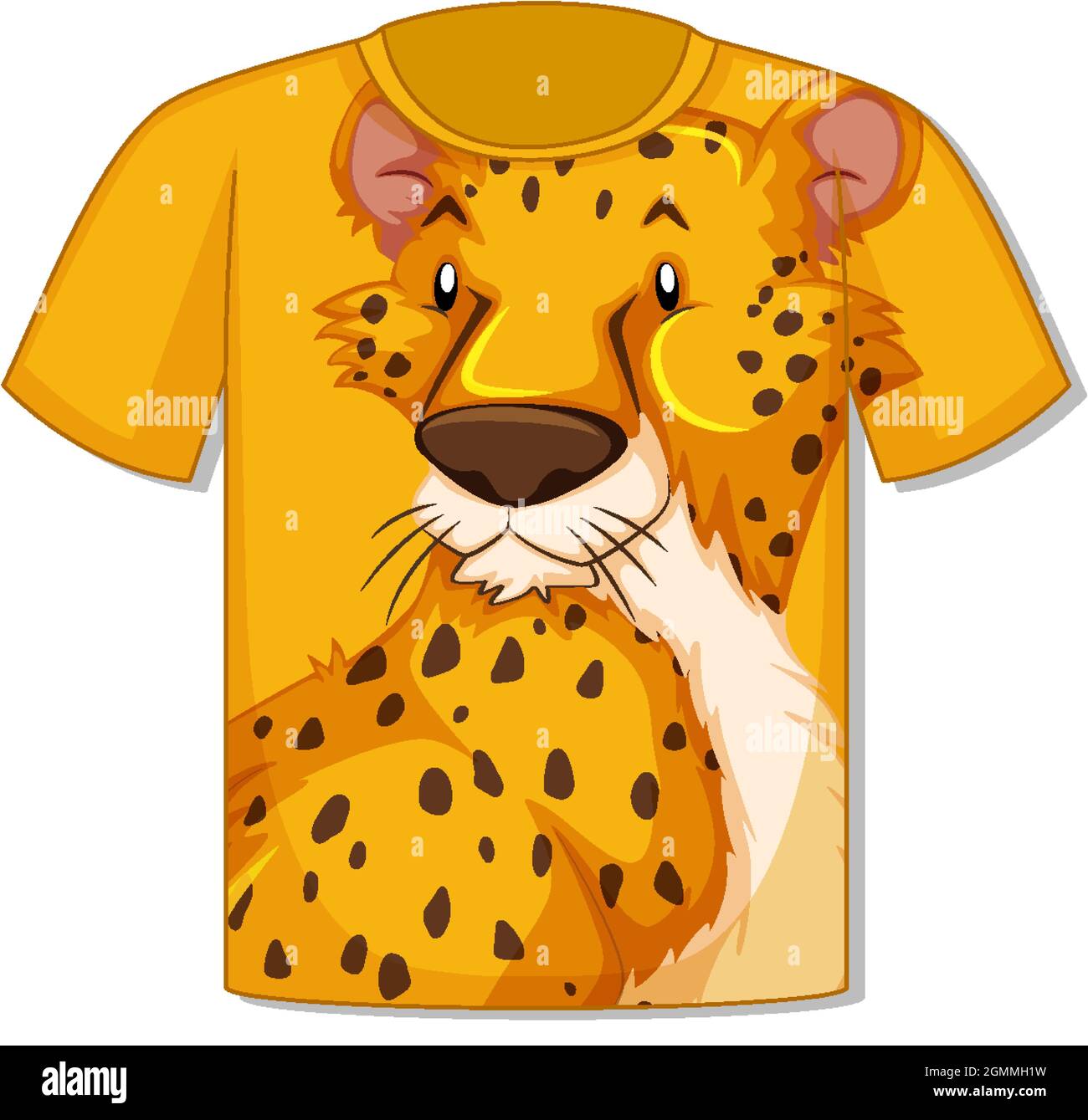 Front of t-shirt with leopard template illustration Stock Vector Image ...