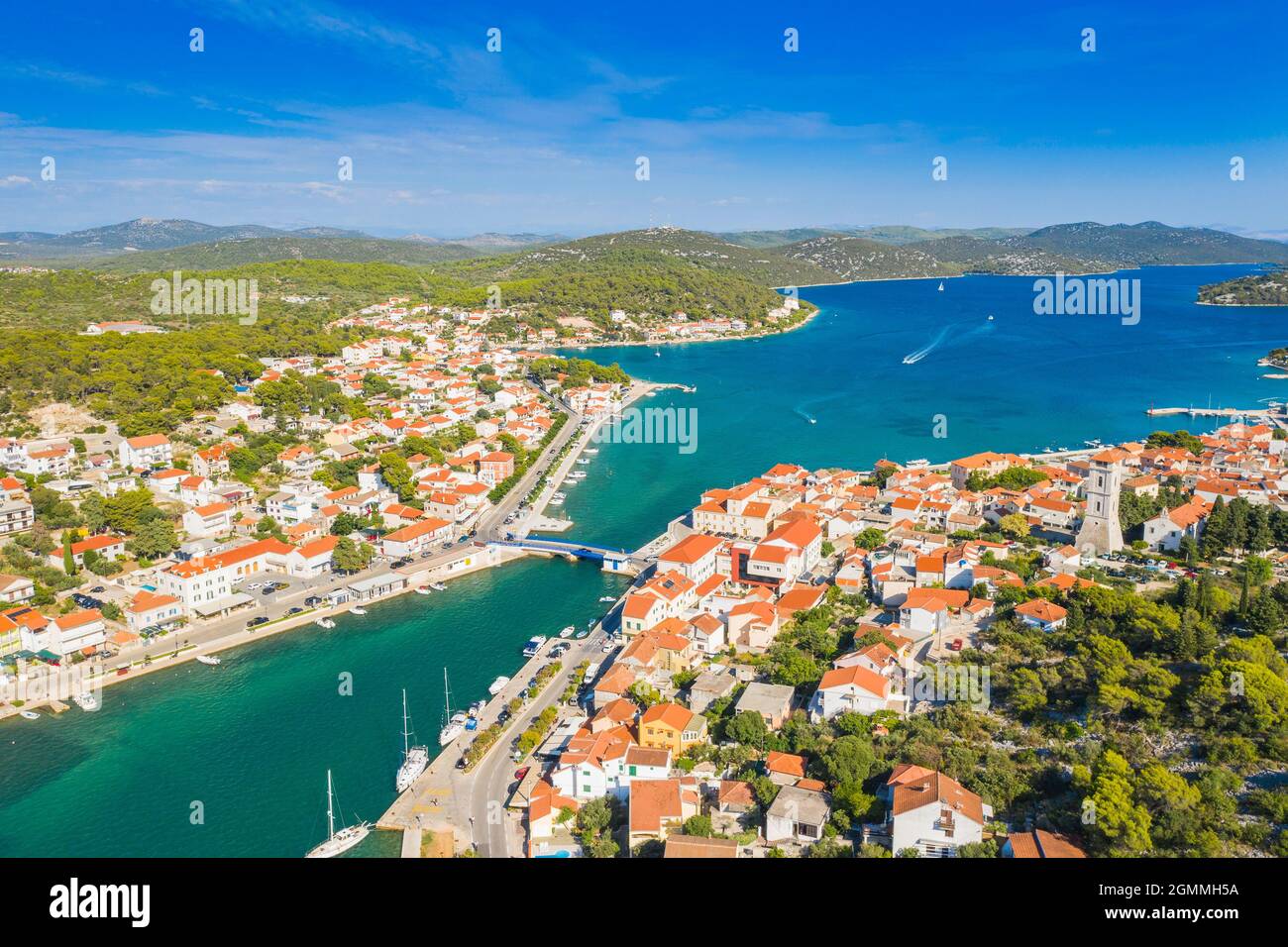Town of Tisno on Murter, Dalmatia, Croatia Stock Photo