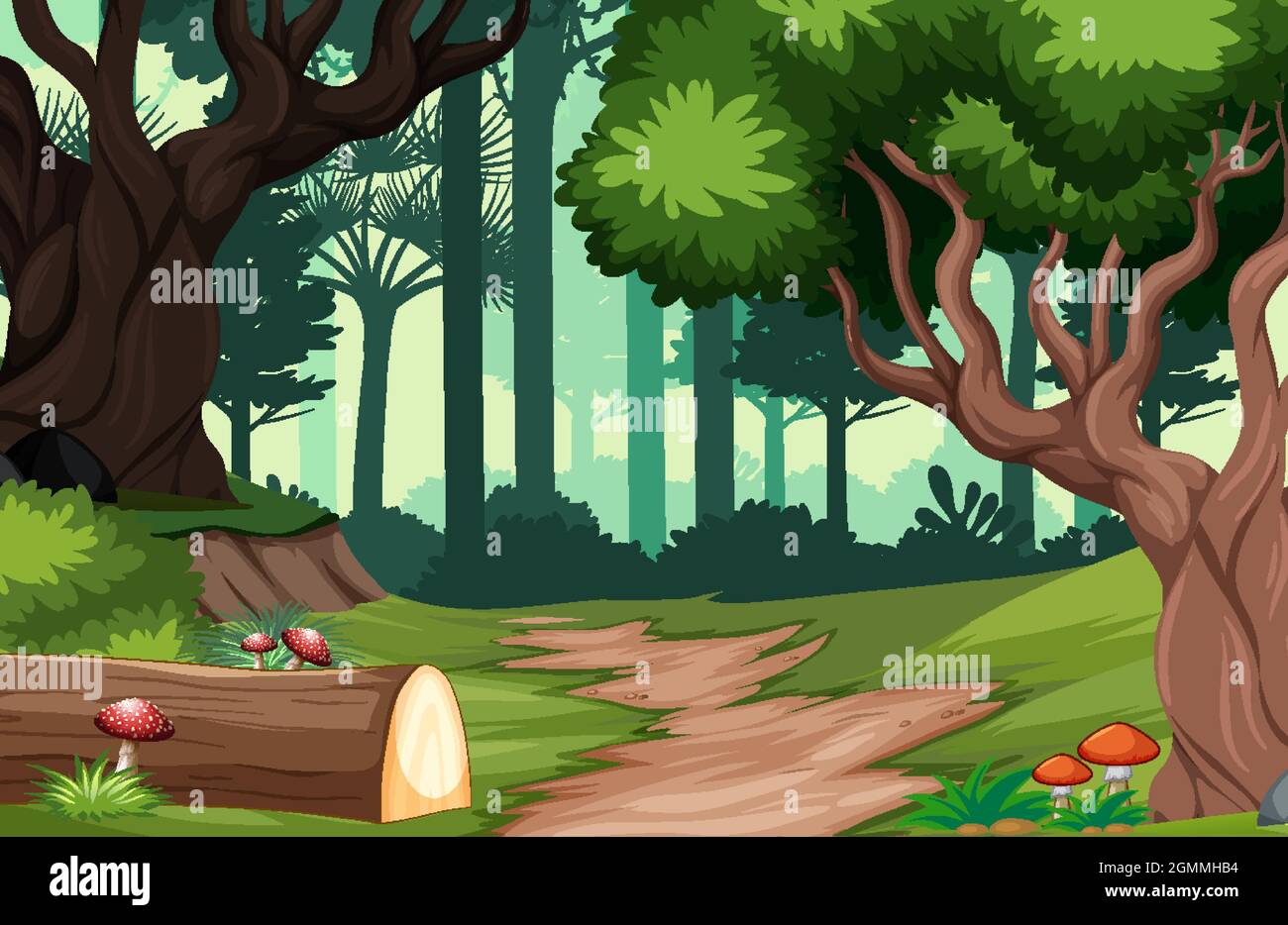 Nature forest landscape background illustration Stock Vector Image ...