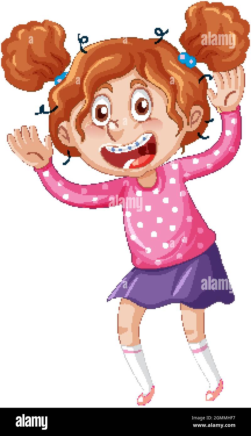 Girl with teeth braces cartoon character on white background illustration  Stock Vector Image & Art - Alamy