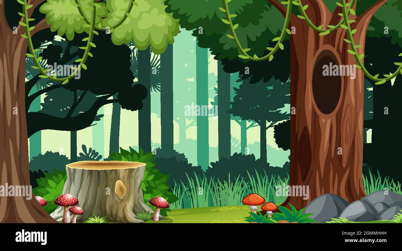 Nature forest landscape background illustration Stock Vector Image ...