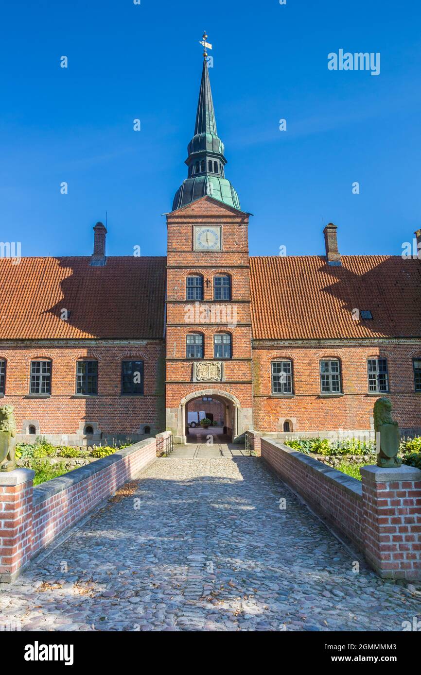 Entrance tower of the historic castle in Rosenholm, Denmark Stock Photo