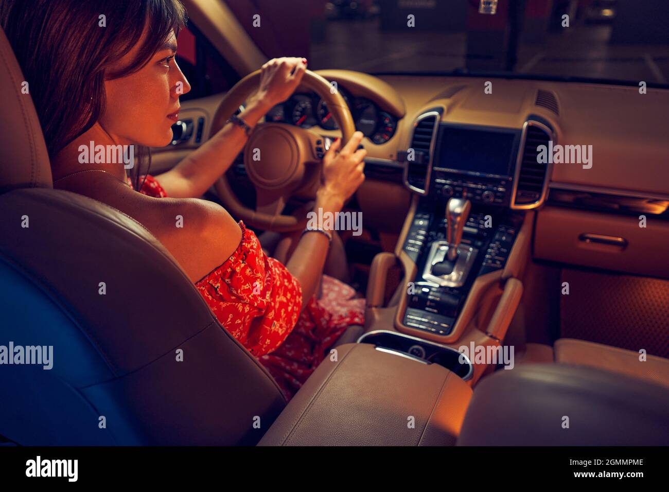 Gear lever on steering wheel hi-res stock photography and images - Alamy