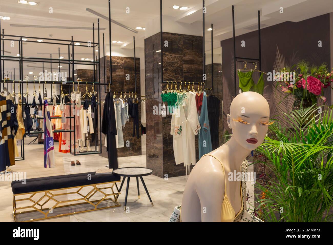 Mannequin and clothing in department store Stock Photo