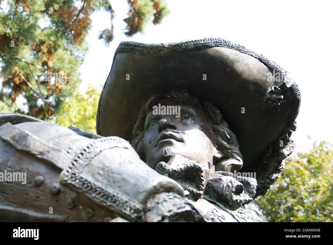 Maastricht, Netherlands - September 13 2021: A bronze statue of d'Artagnan, a French Musketeer who served Louis XIV as captain of the Musketeers. Stock Photo