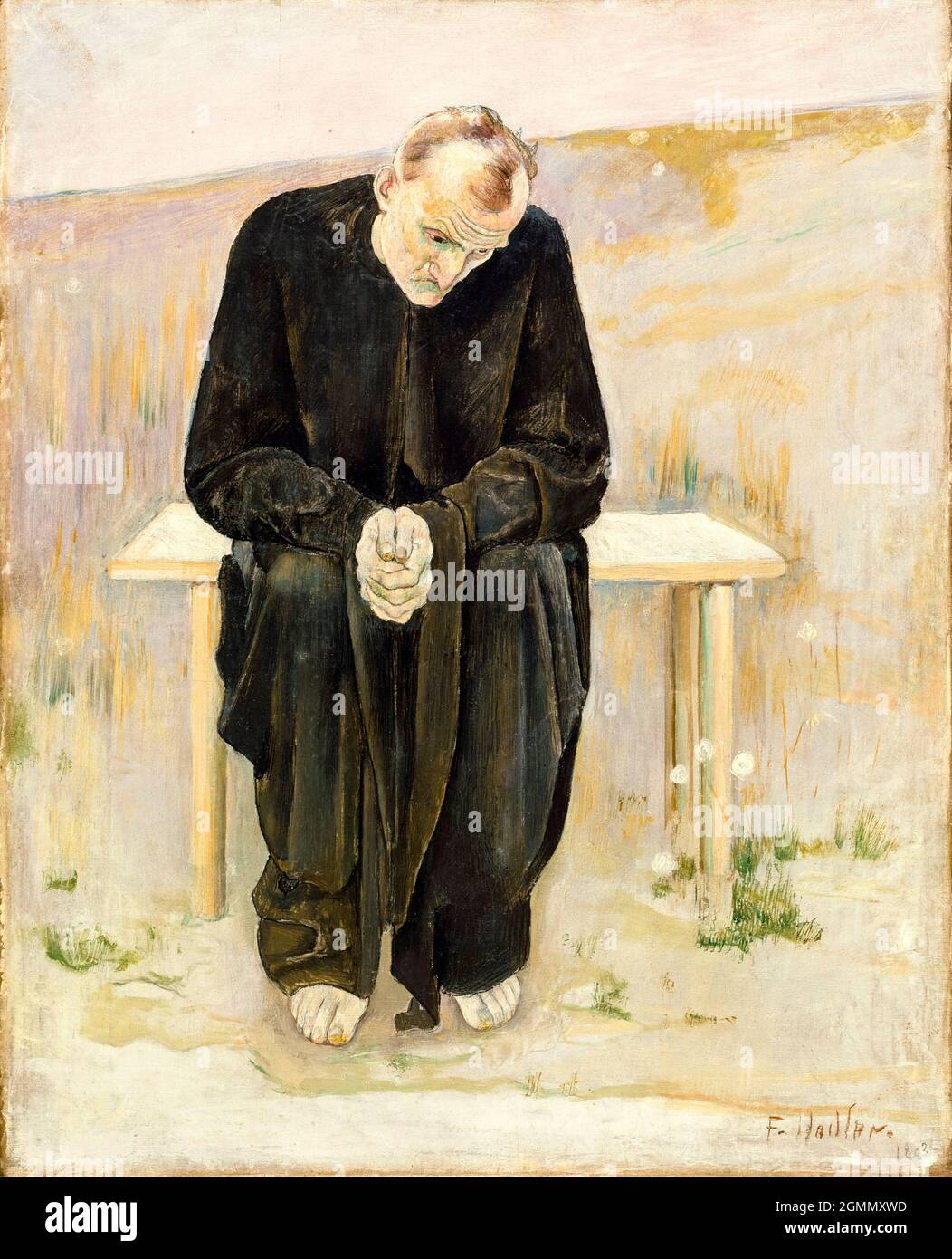 Ferdinand Hodler, The Disillusioned One, painting, 1892 Stock Photo