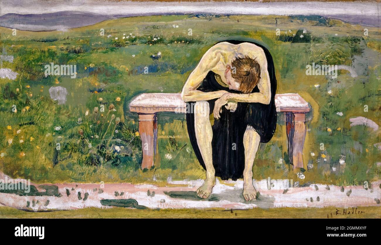 Ferdinand Hodler, Disappointed Soul, painting, 1891-1892 Stock Photo