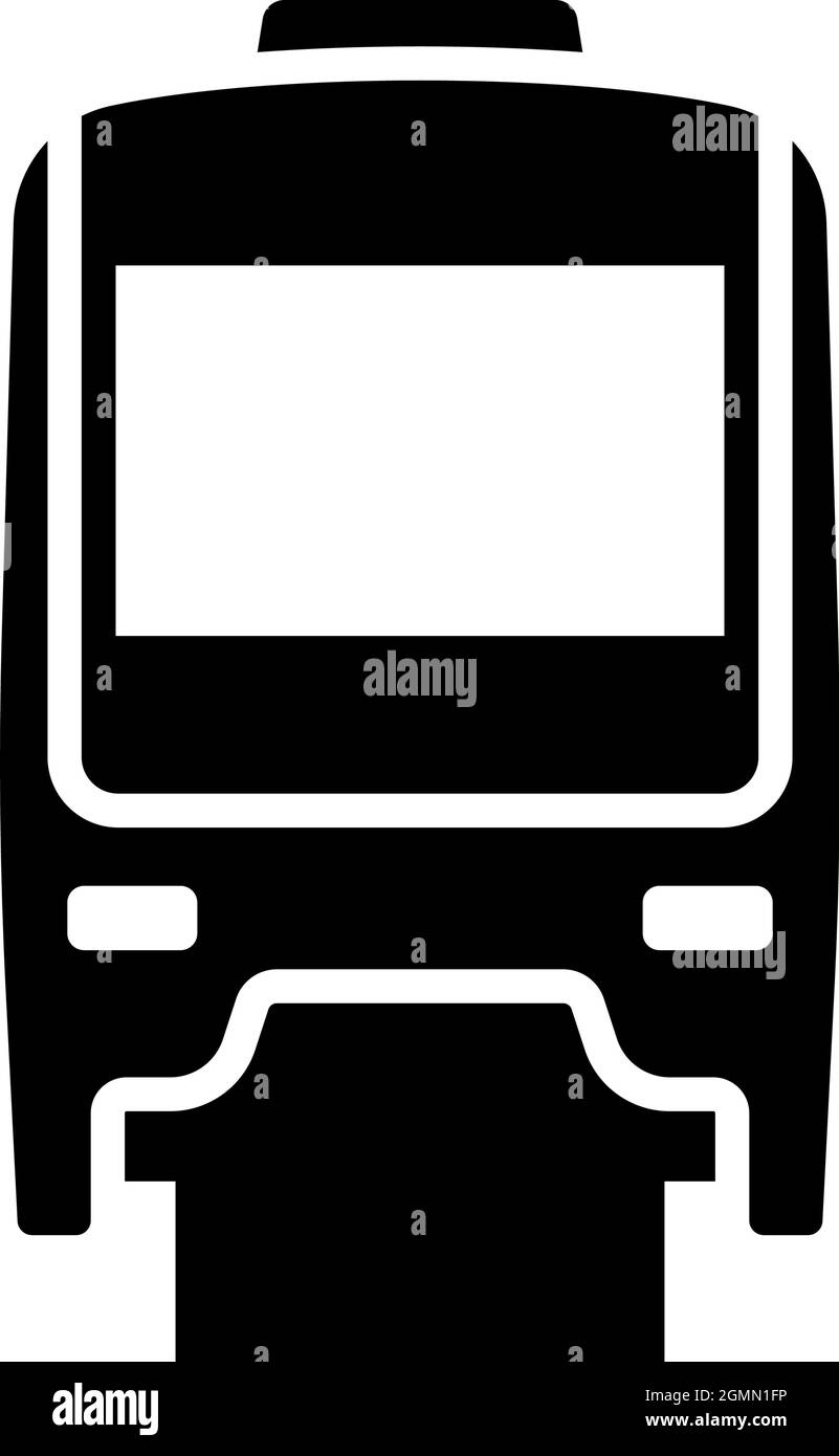 Monorail Icon. Black Stencil Design. Vector Illustration. Stock Vector