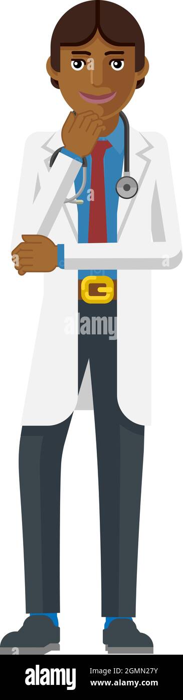 Young Medical Doctor Cartoon Character Stock Vector