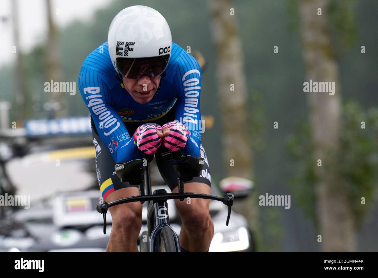 Rigoberto Uran competes in the UCI Road World Championships Elite Men Time Trial Stock Photo