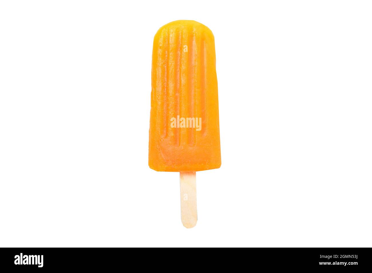 Orange Popsicle Isolated on White background with Clipping Path Stock Photo