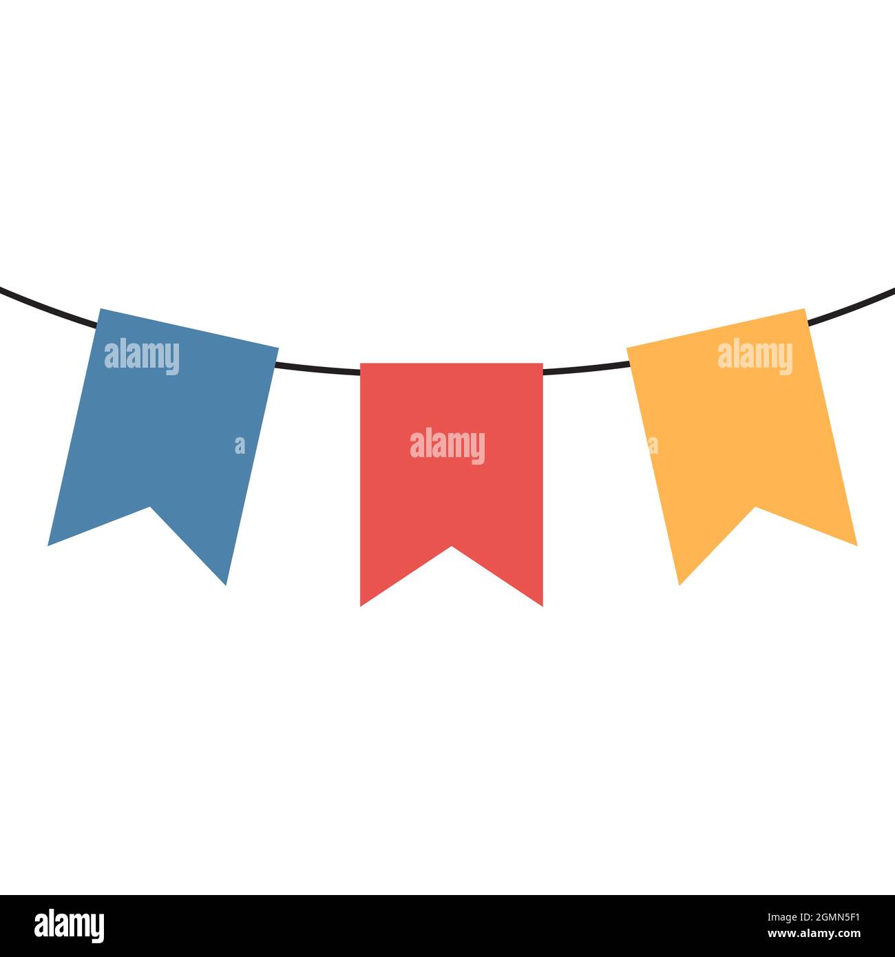 Cartoon colorful holiday flags on the rope.. Vector Illustration. EPS10 ...