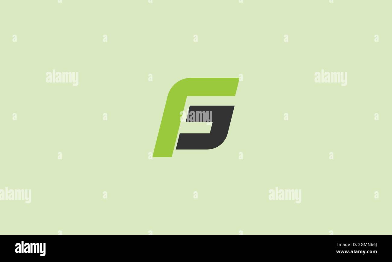 LETTERS FG OR GF LOGO DESIGN WITH NEGATIVE SPACE EFFECT Stock Vector