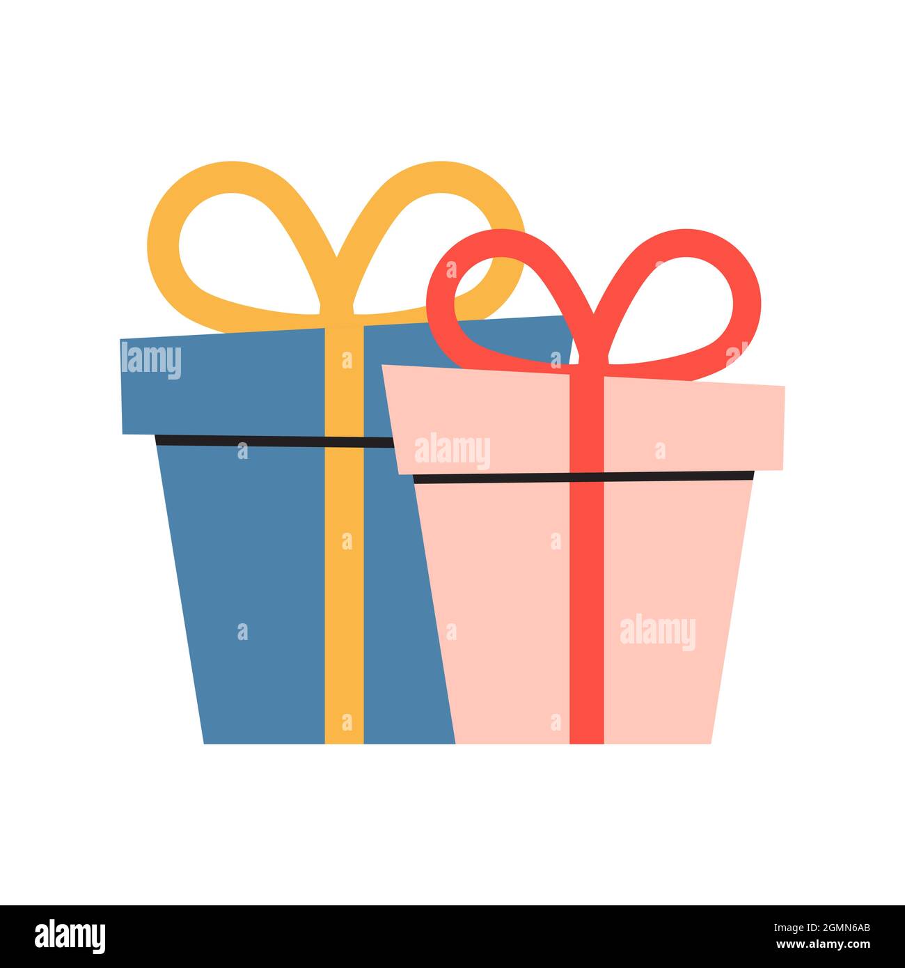 Cartoon holiday boxes with bows. Vector Illustration. EPS10 Stock ...