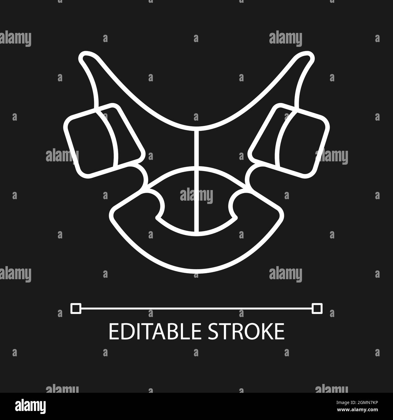 Dental retainer white linear icon for dark theme Stock Vector Image ...